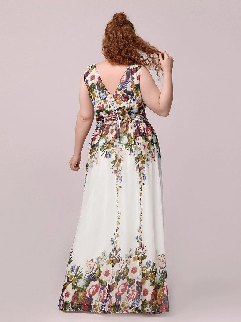 pretty HUSH|Robe de demoiselle d'honneur en mousseline de soie à col en V grande taille