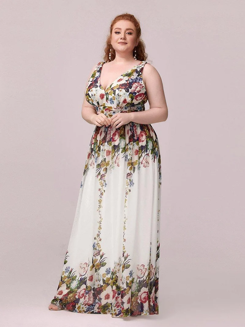 pretty HUSH|Robe de demoiselle d'honneur en mousseline de soie à col en V grande taille
