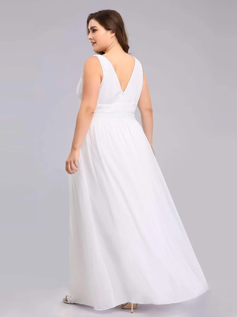 pretty HUSH|Robe de demoiselle d'honneur en mousseline de soie à col en V grande taille
