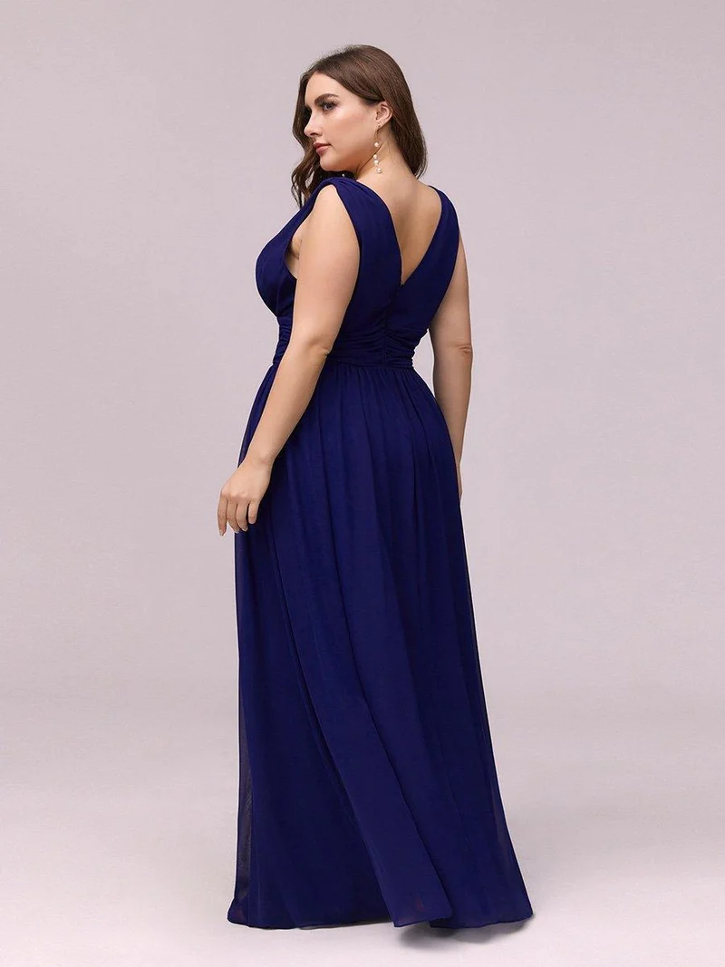pretty HUSH|Robe de demoiselle d'honneur en mousseline de soie à col en V grande taille