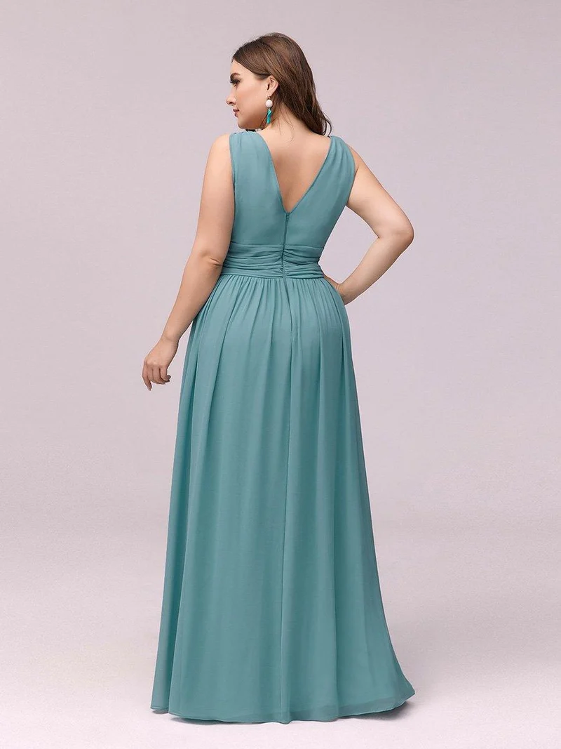 pretty HUSH|Robe de demoiselle d'honneur en mousseline de soie à col en V grande taille