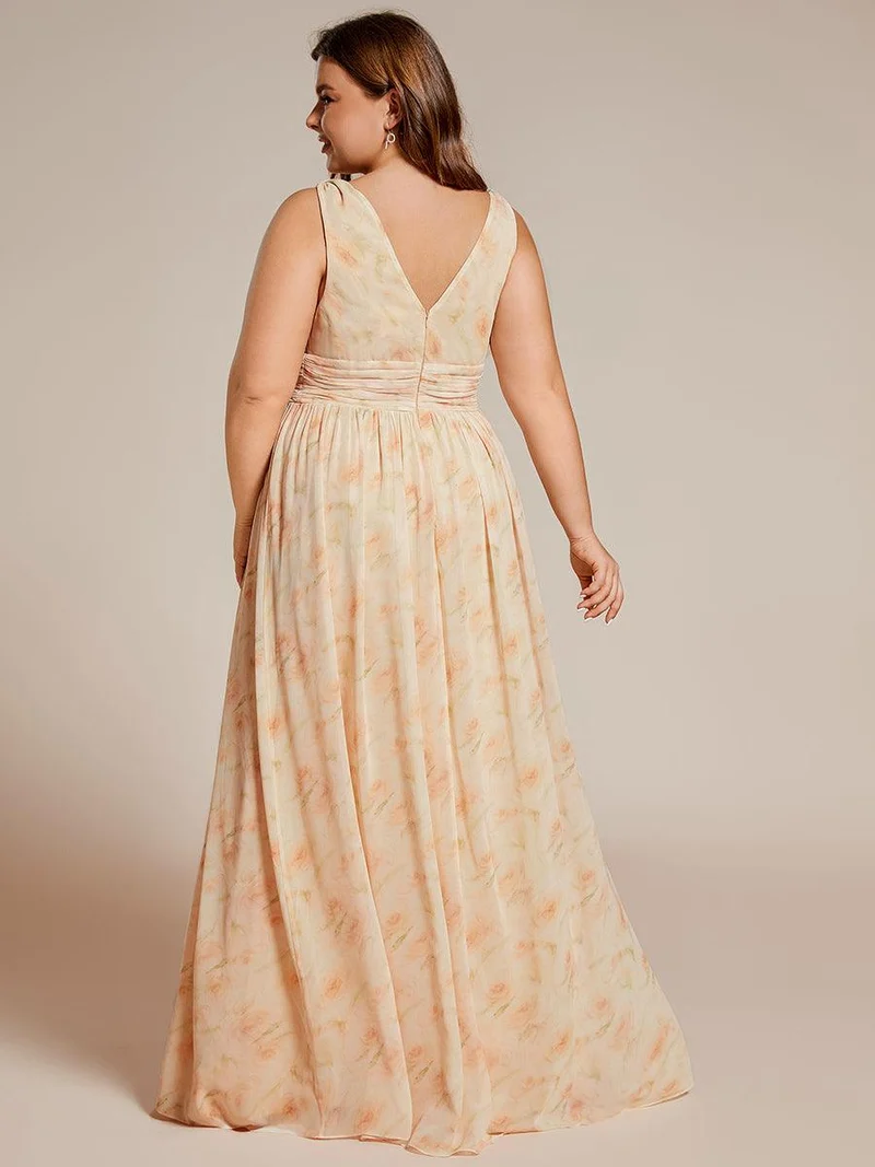 pretty HUSH|Robe de demoiselle d'honneur en mousseline de soie à col en V grande taille