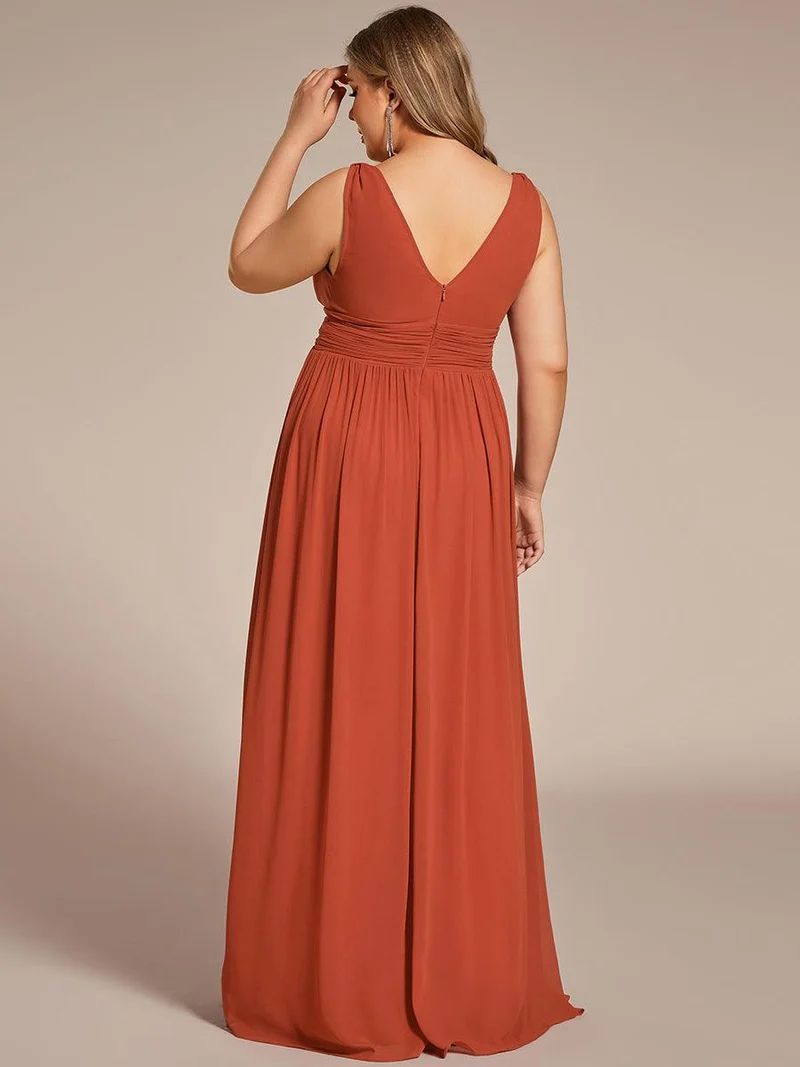 pretty HUSH|Robe de demoiselle d'honneur en mousseline de soie à col en V grande taille