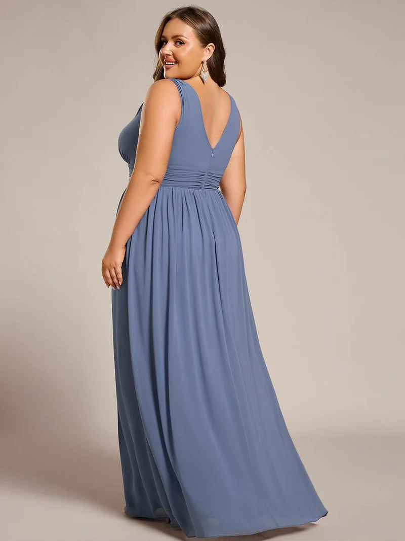 pretty HUSH|Robe de demoiselle d'honneur en mousseline de soie à col en V grande taille