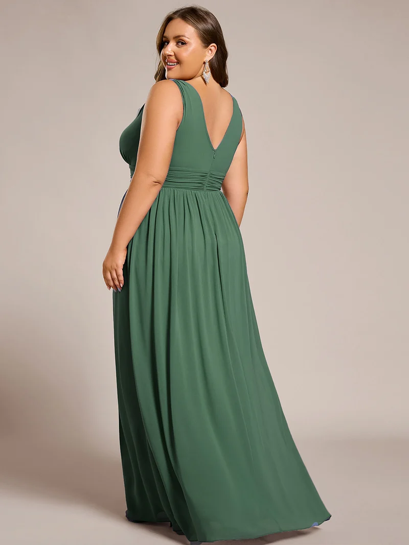 pretty HUSH|Robe de demoiselle d'honneur en mousseline de soie à col en V grande taille