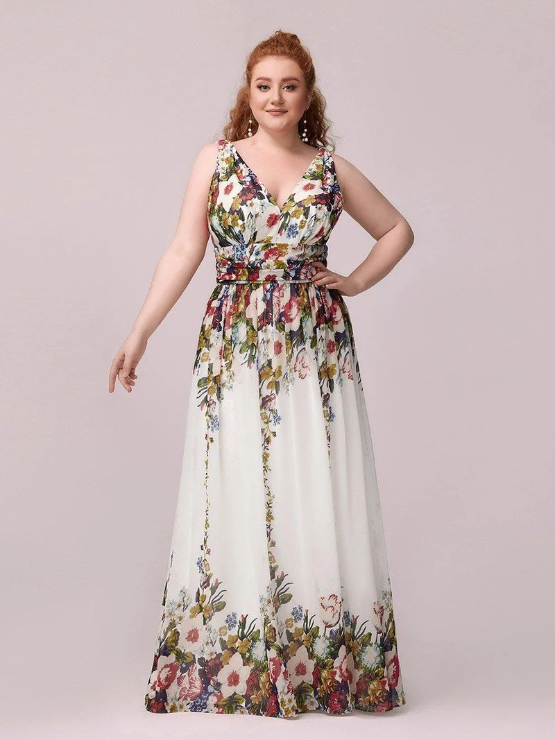 ever HUSH|Robe de demoiselle d'honneur en mousseline à col en V