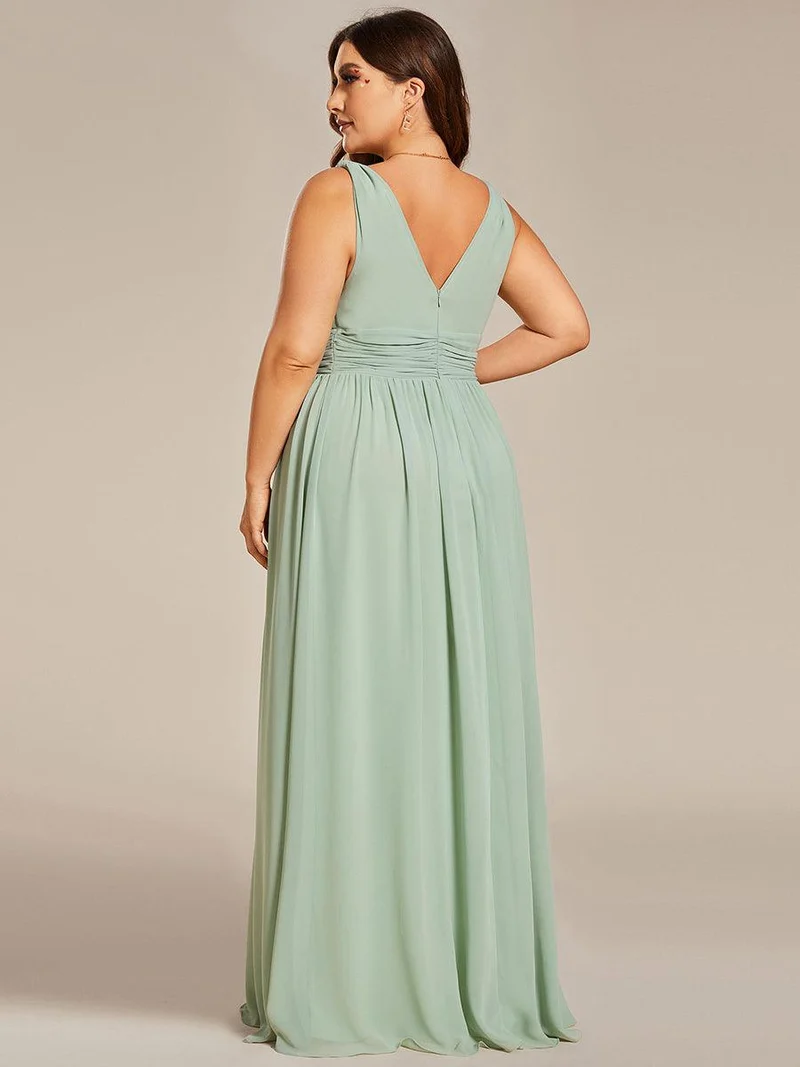 ever HUSH|Robe de demoiselle d'honneur en mousseline à col en V