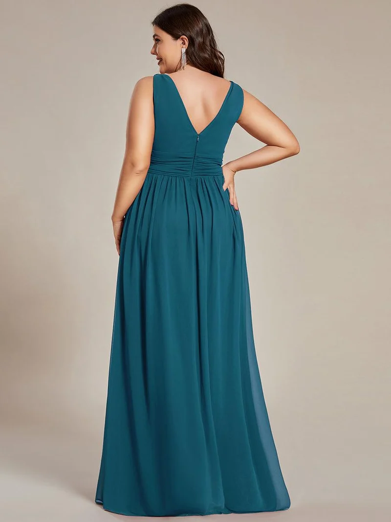 ever HUSH|Robe de demoiselle d'honneur en mousseline à col en V