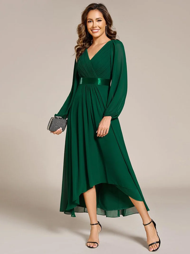 ever KEYLA|Robe midi invitée mariage à manches longues en mousseline
