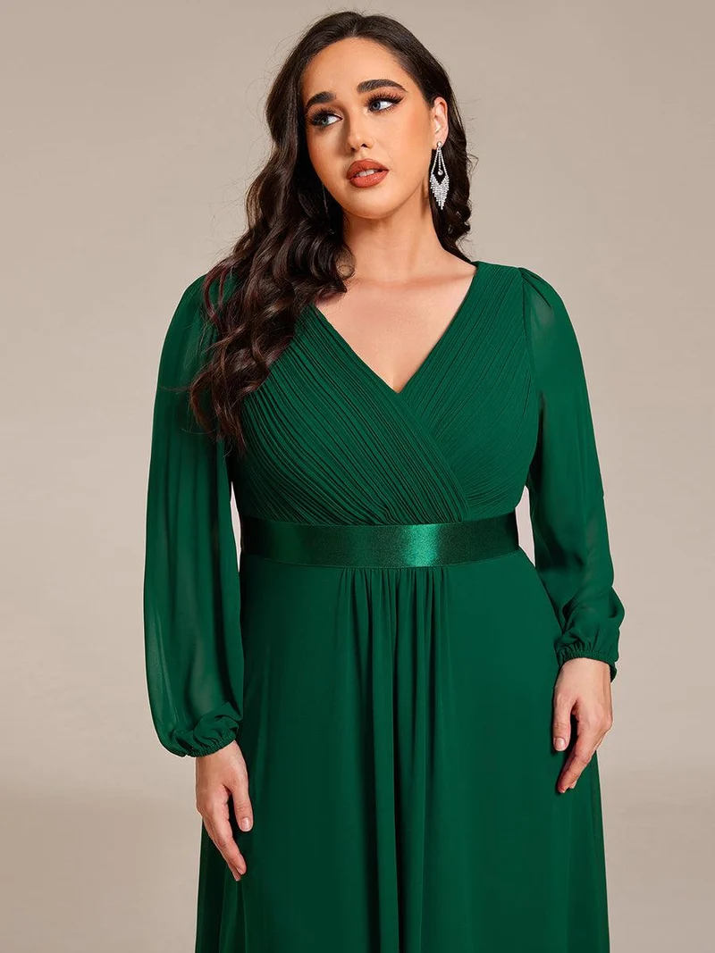 ever KEYLA|Robe midi invitée mariage à manches longues en mousseline