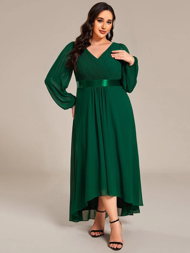 ever KEYLA|Robe midi invitée mariage à manches longues en mousseline