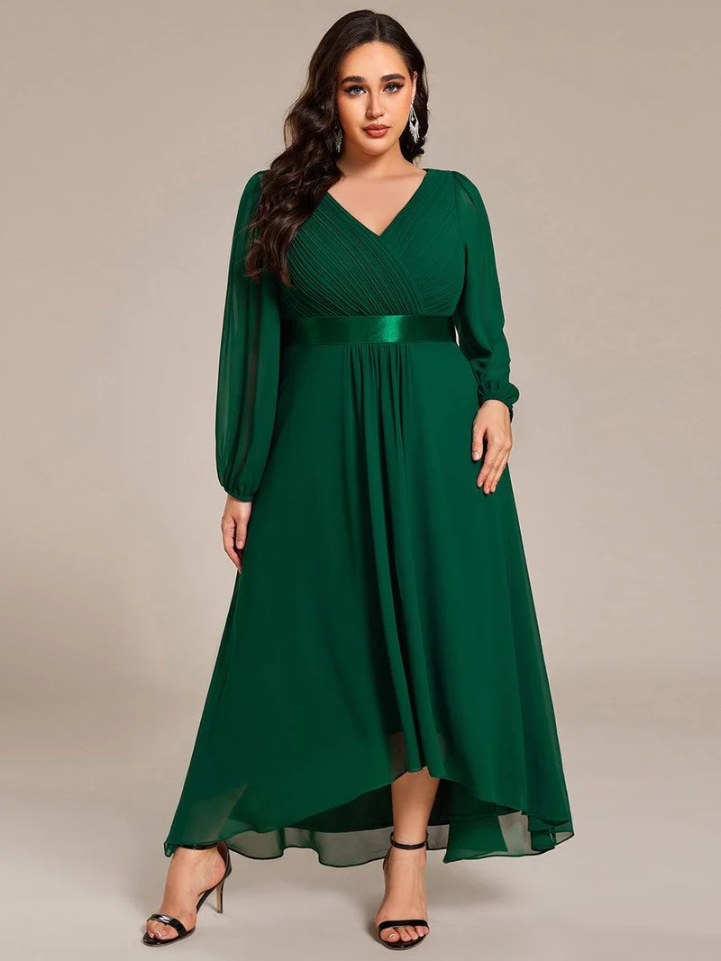 ever KEYLA|Robe midi invitée mariage à manches longues en mousseline