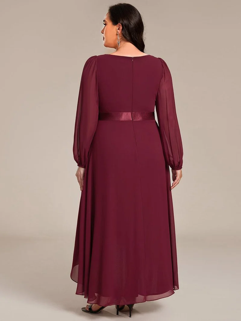 ever KEYLA|Robe midi invitée mariage à manches longues en mousseline