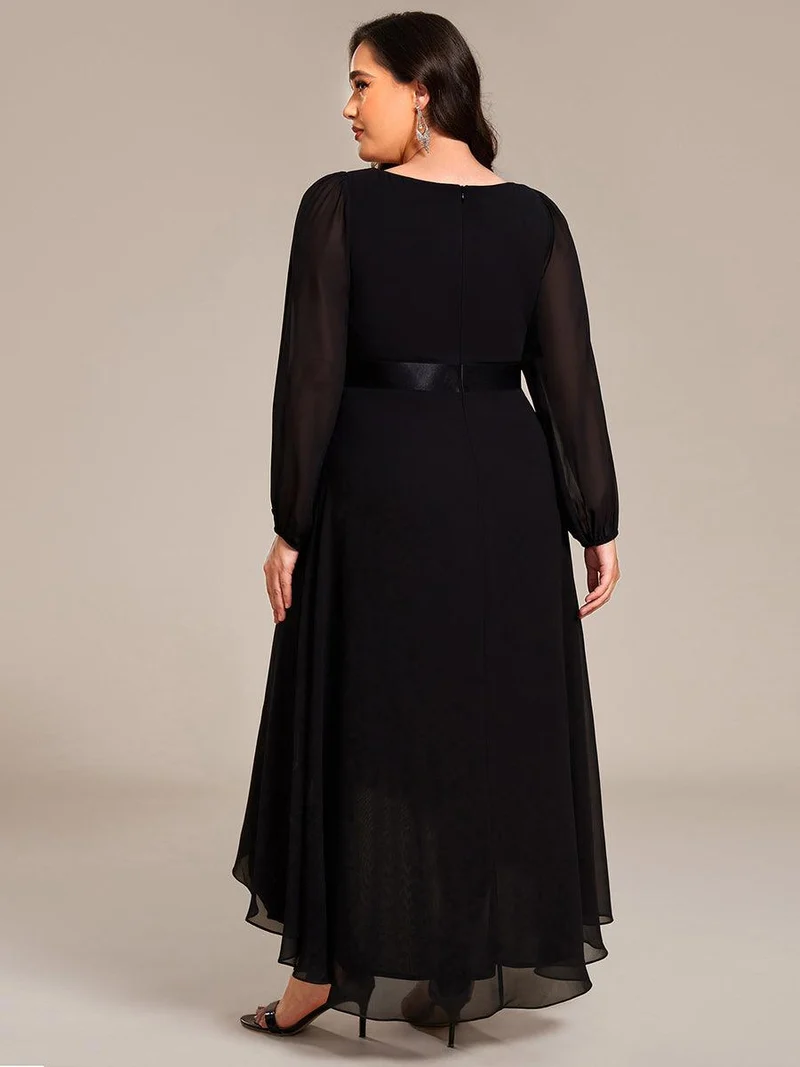 ever KEYLA|Robe midi invitée mariage à manches longues en mousseline