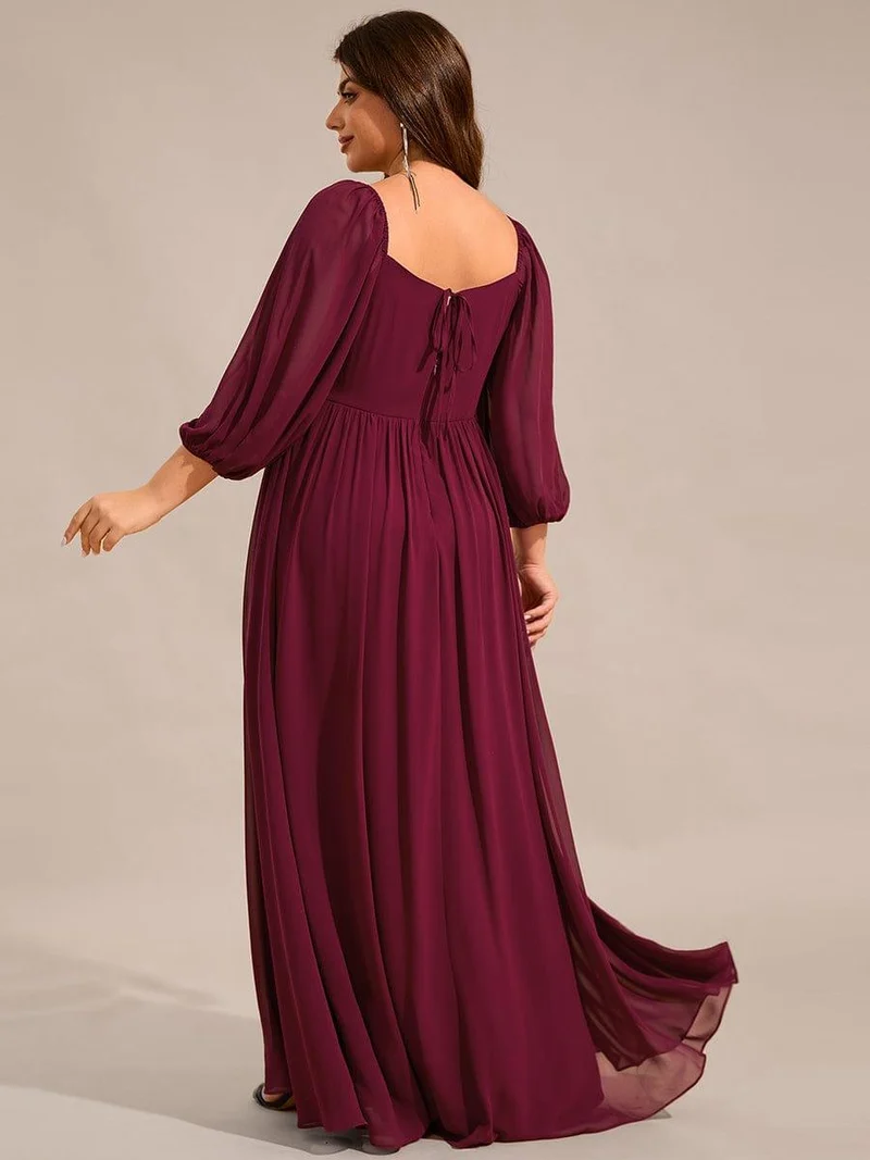 ever OAKLYN|Robe de demoiselle d'honneur en mousseline à col en cœur(Vente Finale)