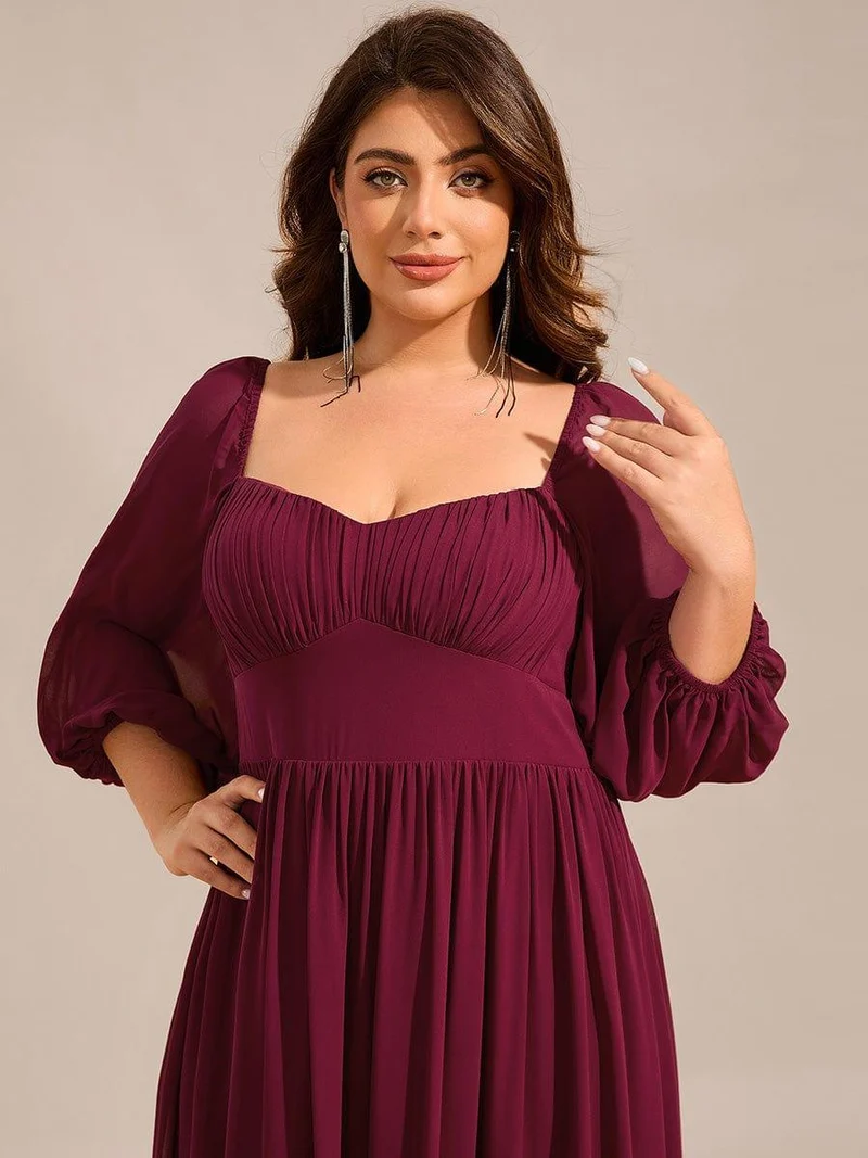 ever OAKLYN|Robe de demoiselle d'honneur en mousseline à col en cœur(Vente Finale)