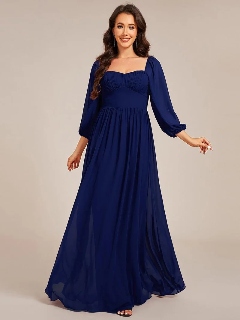 ever OAKLYN|Robe de demoiselle d'honneur en mousseline à col en cœur(Vente Finale)