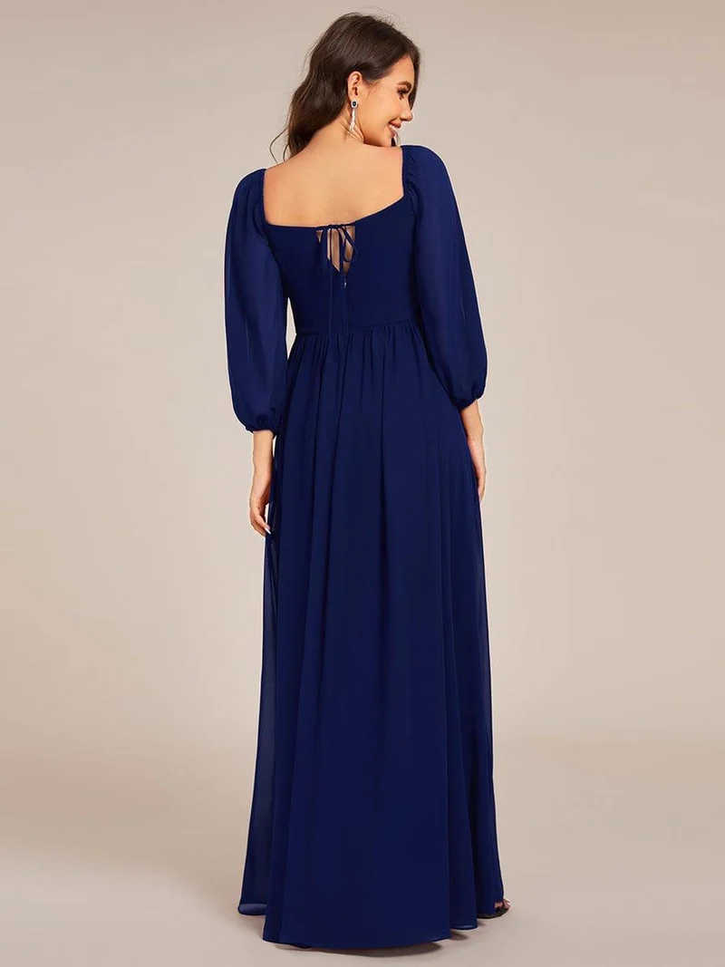 ever OAKLYN|Robe de demoiselle d'honneur en mousseline à col en cœur(Vente Finale)