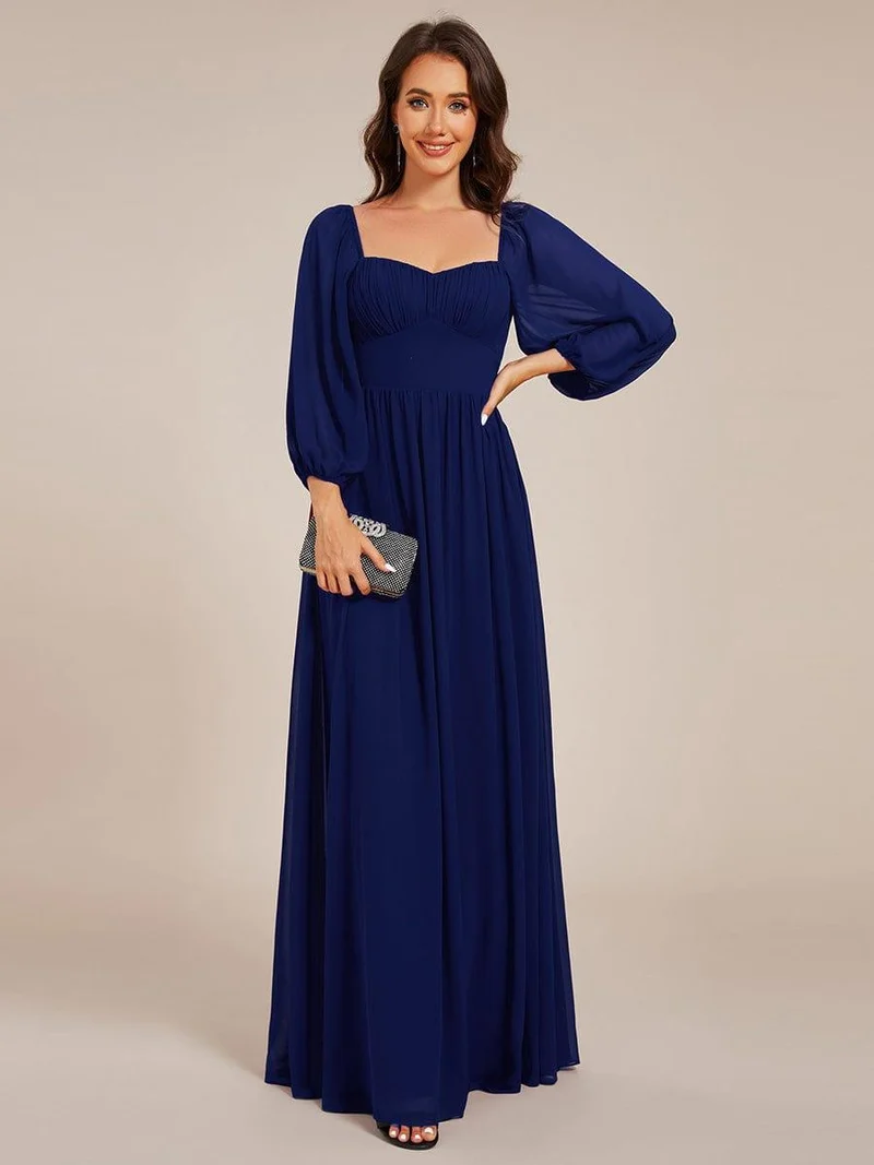 ever OAKLYN|Robe de demoiselle d'honneur en mousseline à col en cœur(Vente Finale)