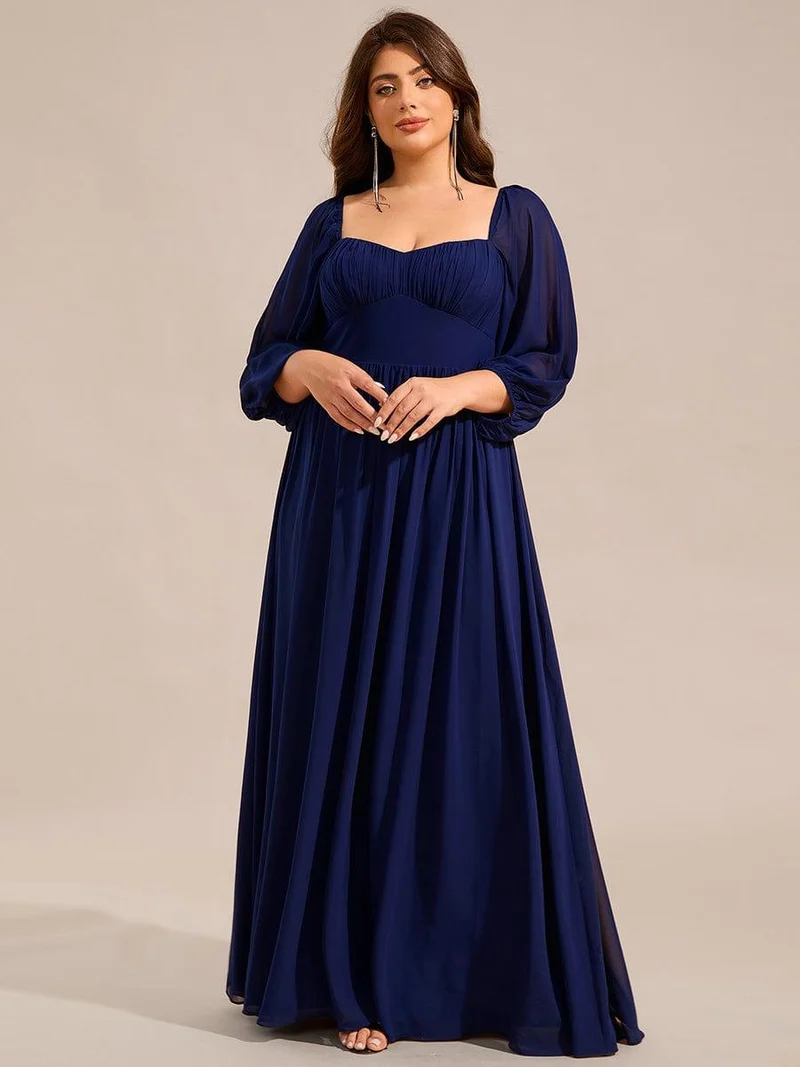 ever OAKLYN|Robe de demoiselle d'honneur en mousseline à col en cœur(Vente Finale)