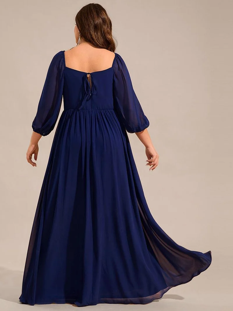 ever OAKLYN|Robe de demoiselle d'honneur en mousseline à col en cœur(Vente Finale)