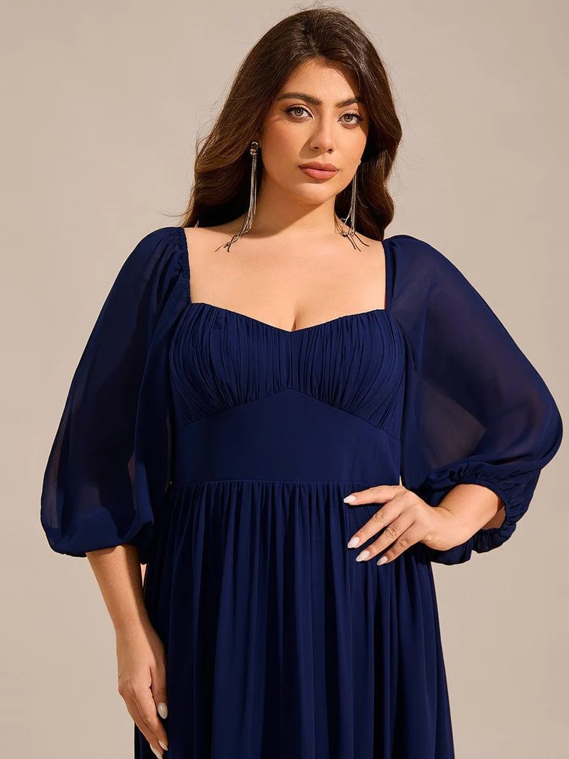 ever OAKLYN|Robe de demoiselle d'honneur en mousseline à col en cœur(Vente Finale)