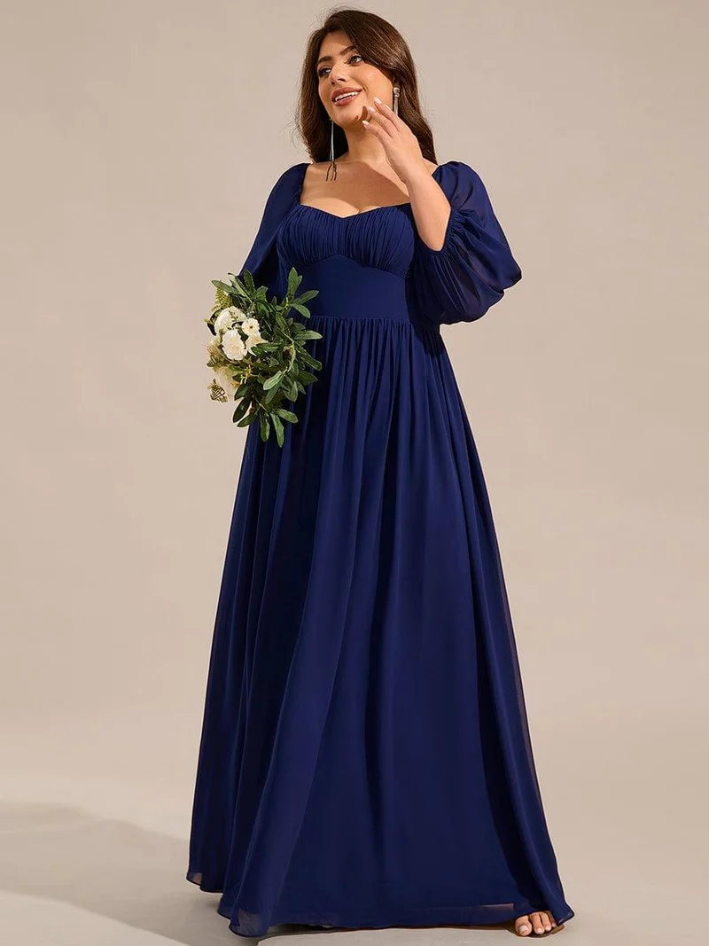 ever OAKLYN|Robe de demoiselle d'honneur en mousseline à col en cœur(Vente Finale)