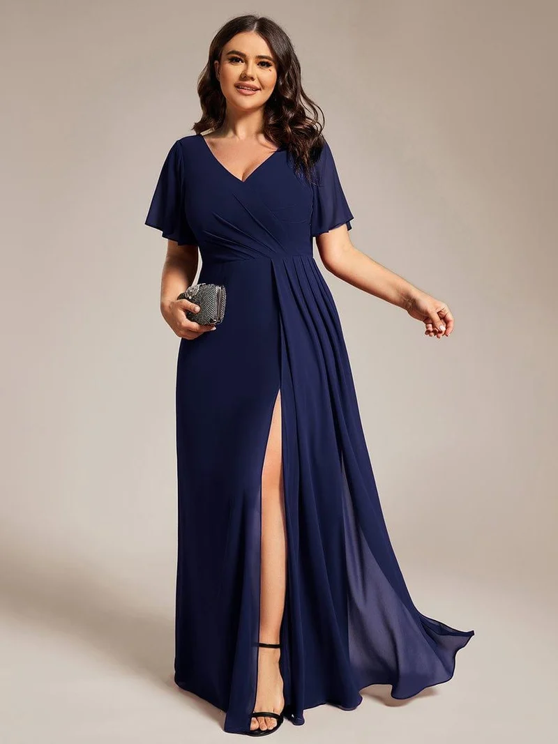 pretty LINDEN|Robe de demoiselle d'honneur taille empire en mousseline de soie grande taille