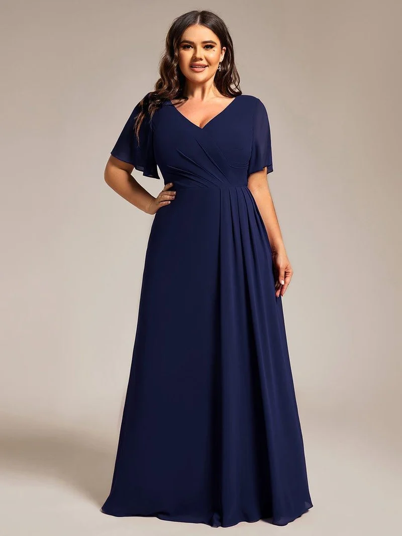 pretty LINDEN|Robe de demoiselle d'honneur taille empire en mousseline de soie grande taille