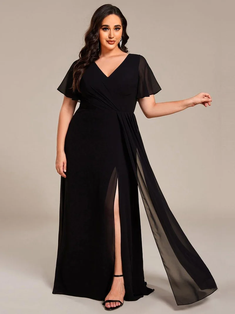 pretty LINDEN|Robe de demoiselle d'honneur taille empire en mousseline de soie grande taille