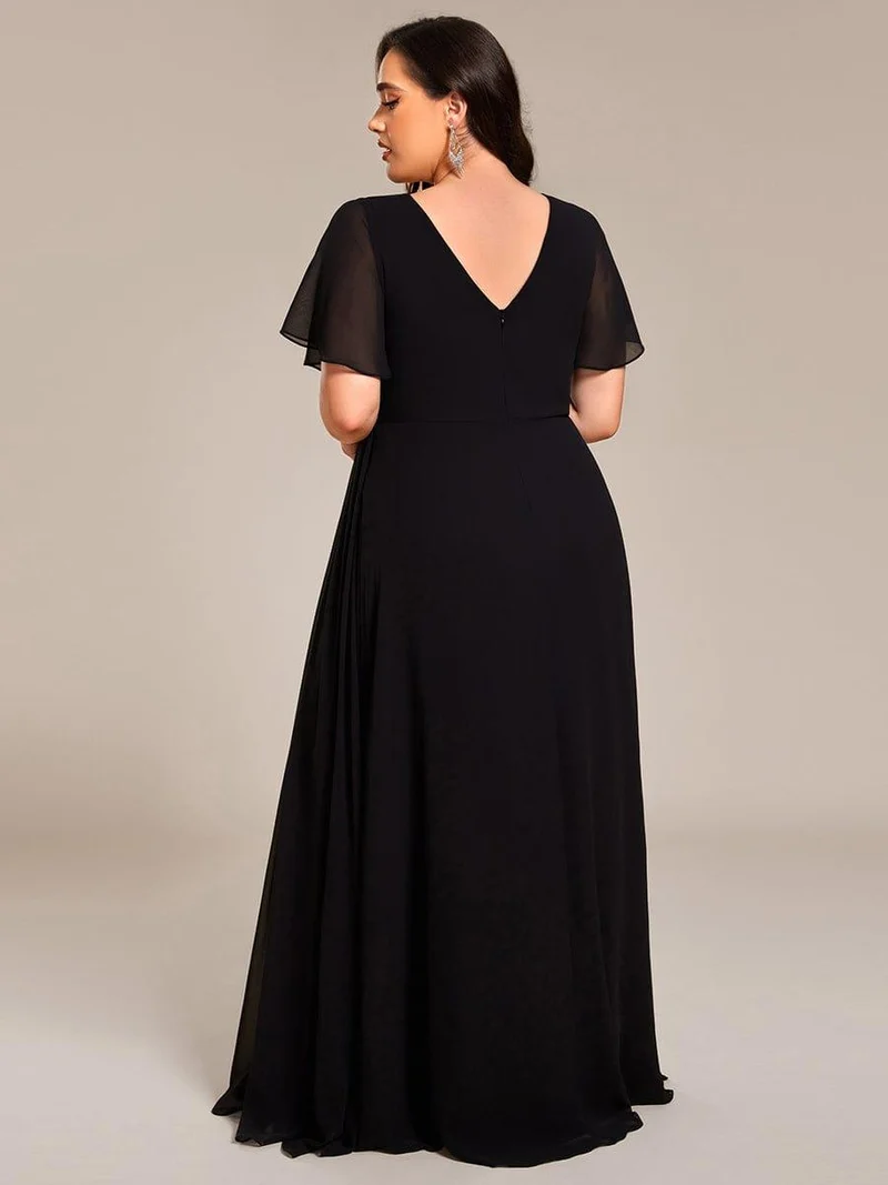 pretty LINDEN|Robe de demoiselle d'honneur taille empire en mousseline de soie grande taille