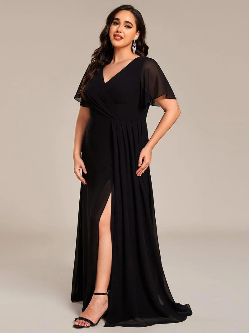 pretty LINDEN|Robe de demoiselle d'honneur taille empire en mousseline de soie grande taille
