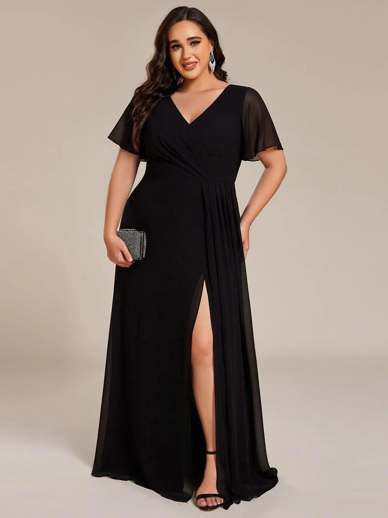 pretty LINDEN|Robe de demoiselle d'honneur taille empire en mousseline de soie grande taille