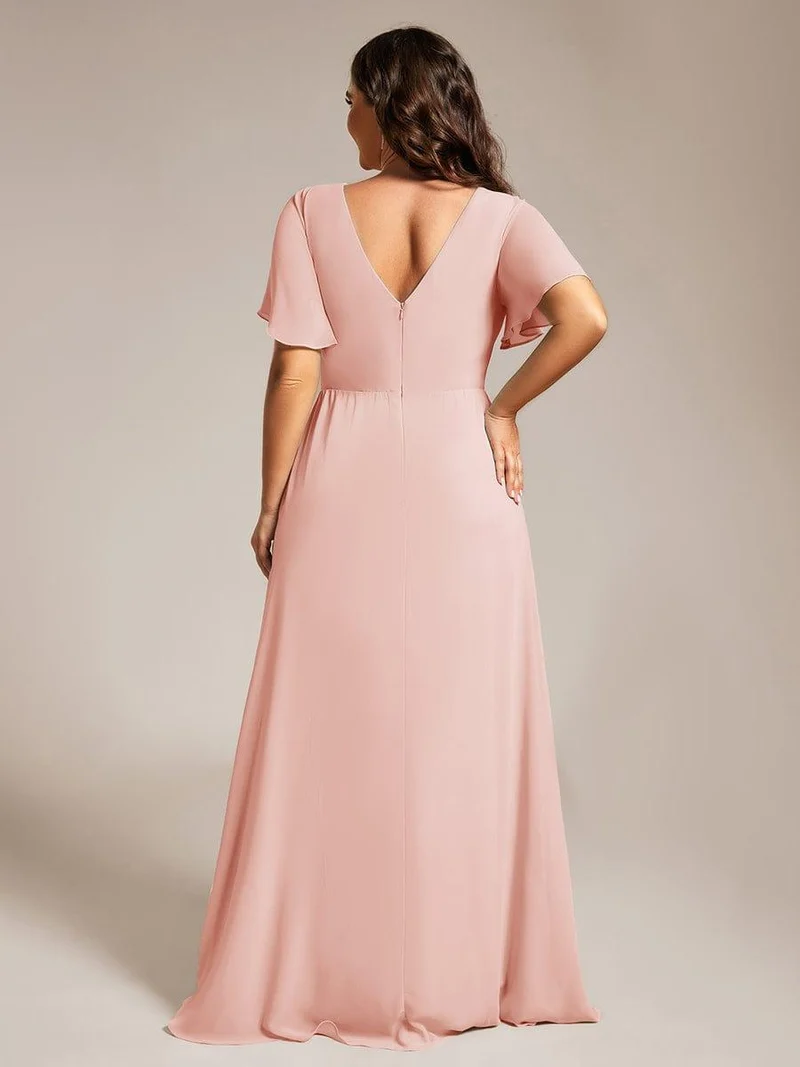 pretty LINDEN|Robe de demoiselle d'honneur taille empire en mousseline de soie grande taille