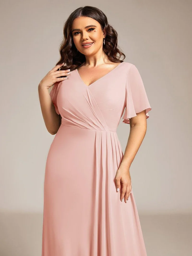 pretty LINDEN|Robe de demoiselle d'honneur taille empire en mousseline de soie grande taille