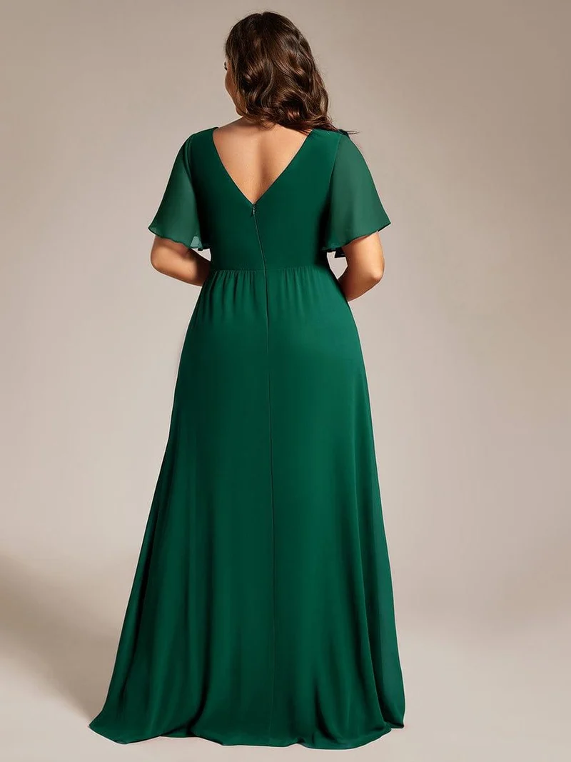 pretty LINDEN|Robe de demoiselle d'honneur taille empire en mousseline de soie grande taille