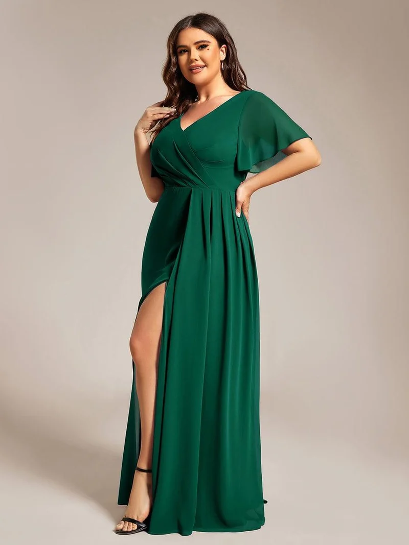 pretty LINDEN|Robe de demoiselle d'honneur taille empire en mousseline de soie grande taille