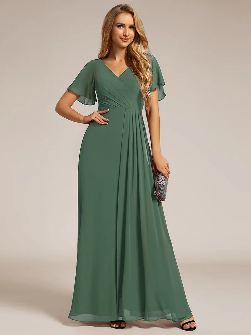 pretty LINDEN|Robe de demoiselle d'honneur taille empire en mousseline de soie grande taille