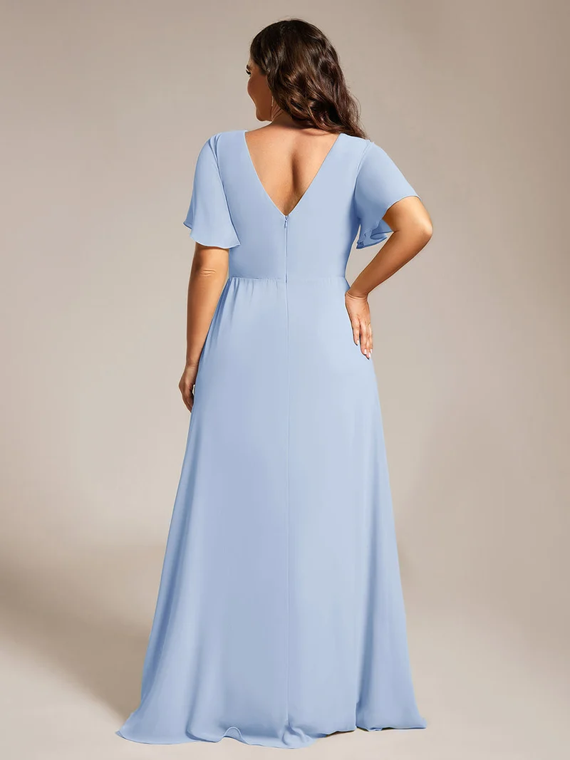 pretty LINDEN|Robe de demoiselle d'honneur taille empire en mousseline de soie grande taille