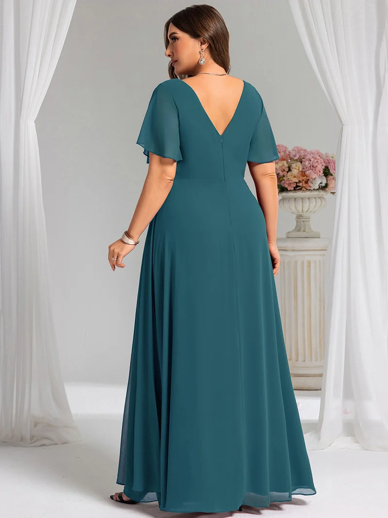 pretty LINDEN|Robe de demoiselle d'honneur taille empire en mousseline de soie grande taille