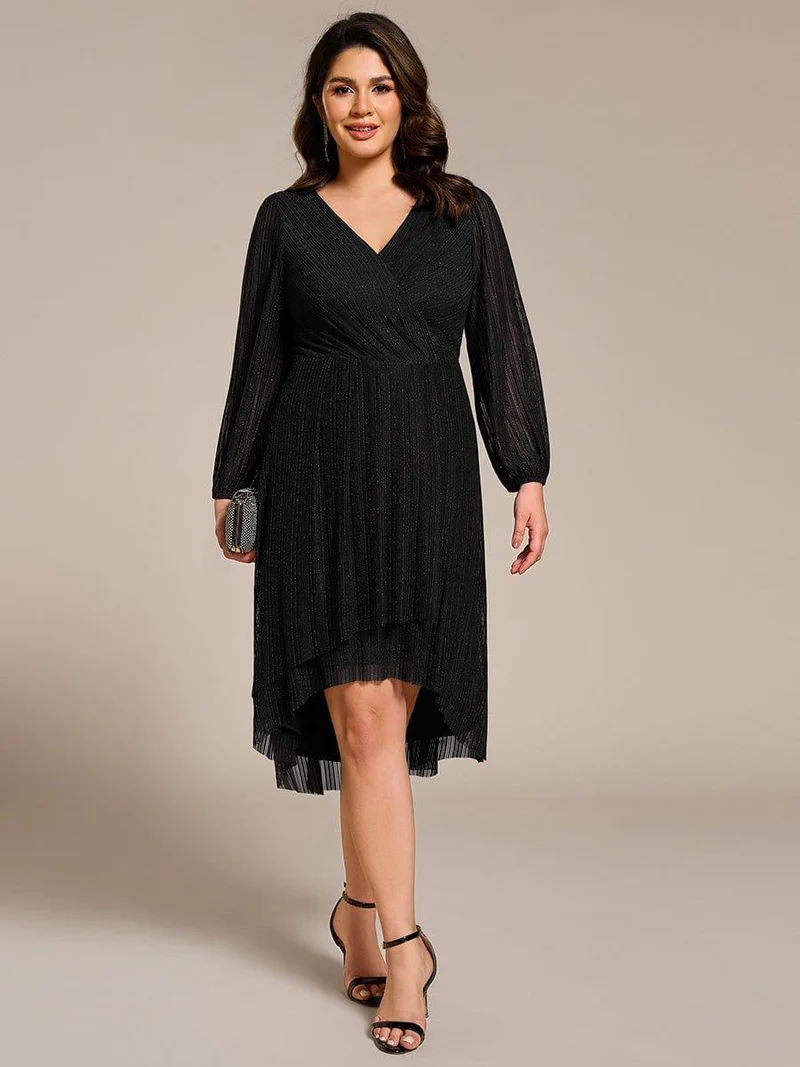 ever BRISTOL|Robe d'invitée de mariage mi-longue à manches longues et paillettes
