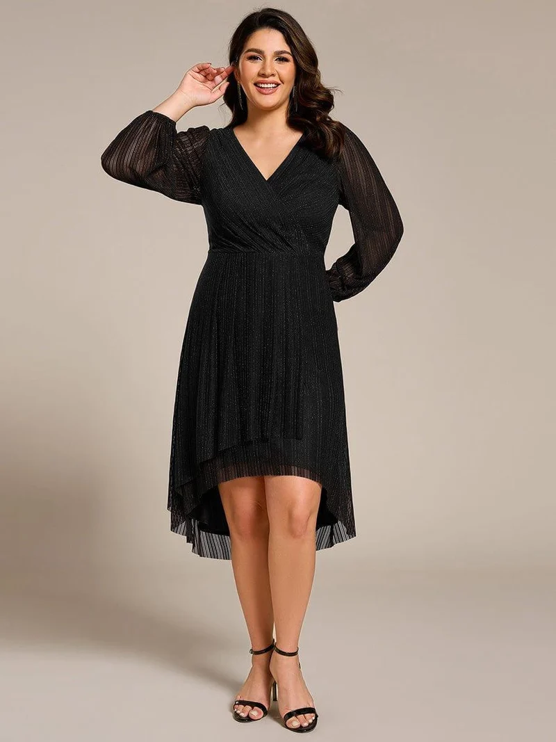 ever BRISTOL|Robe d'invitée de mariage mi-longue à manches longues et paillettes