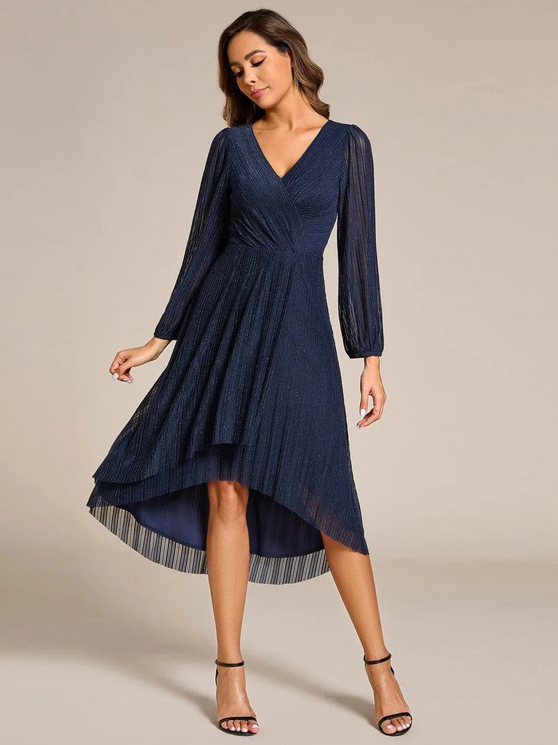 ever BRISTOL|Robe d'invitée de mariage mi-longue à manches longues et paillettes