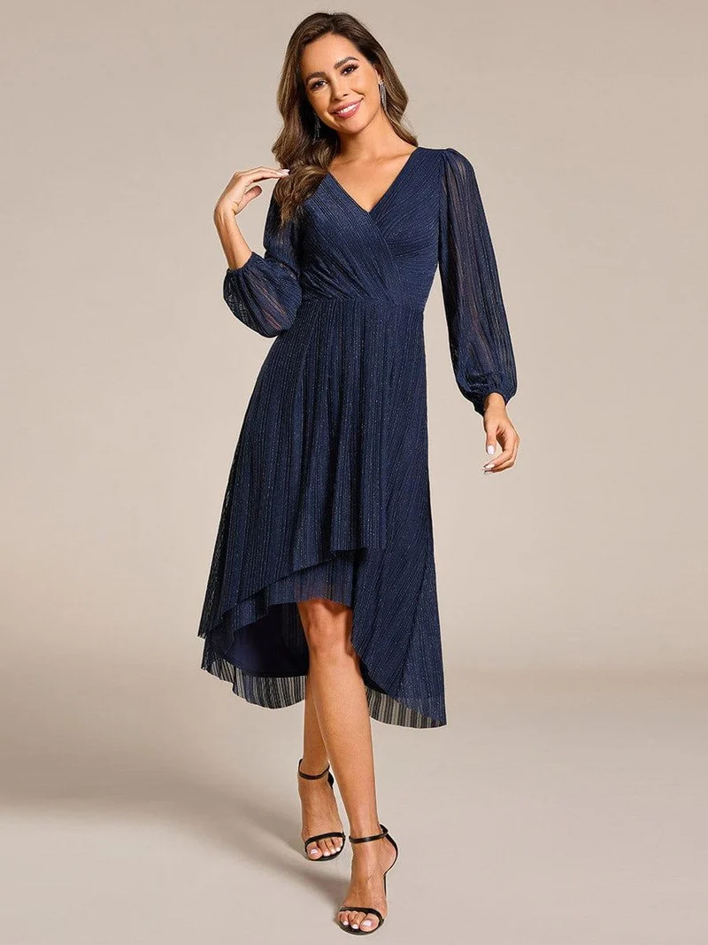 ever BRISTOL|Robe d'invitée de mariage mi-longue à manches longues et paillettes