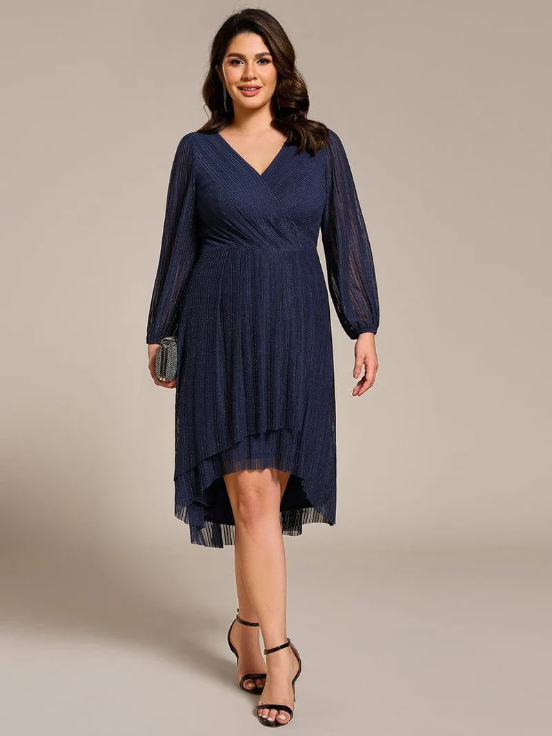 ever BRISTOL|Robe d'invitée de mariage mi-longue à manches longues et paillettes