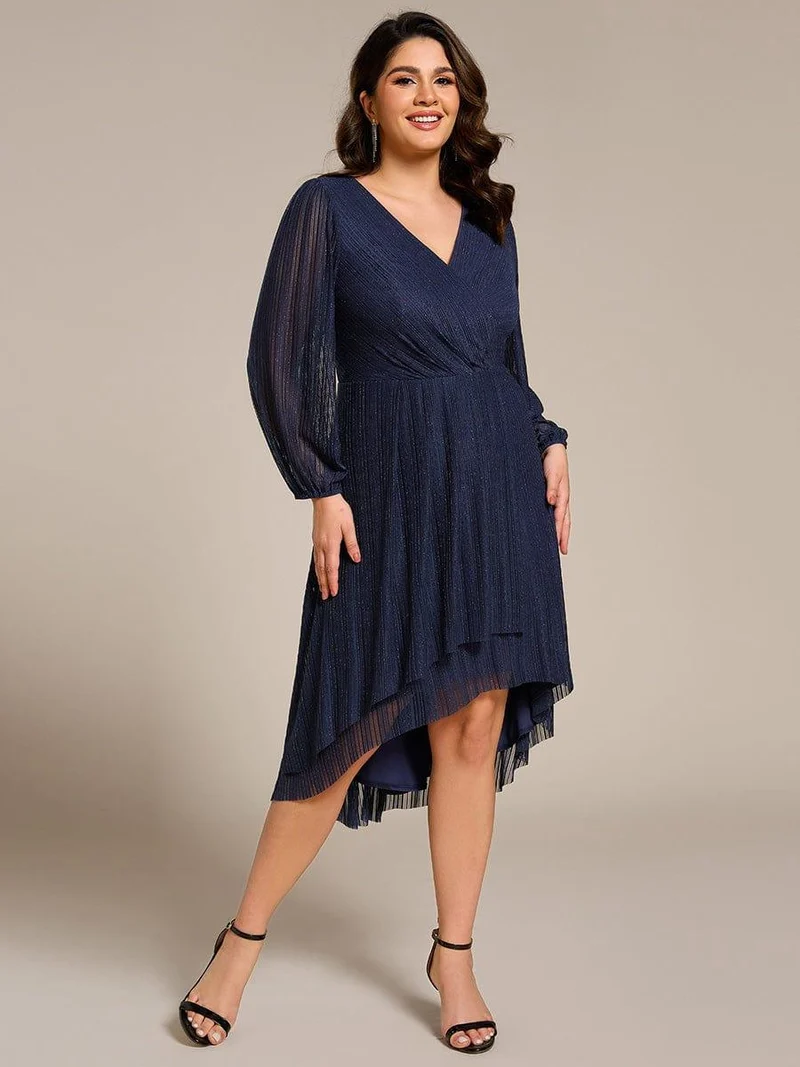 ever BRISTOL|Robe d'invitée de mariage mi-longue à manches longues et paillettes