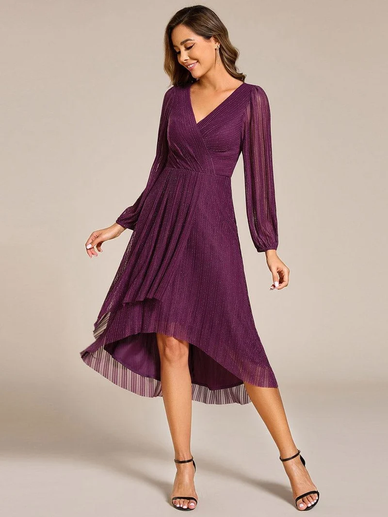 ever BRISTOL|Robe d'invitée de mariage mi-longue à manches longues et paillettes