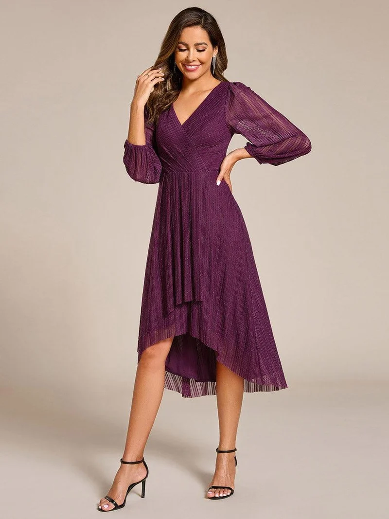ever BRISTOL|Robe d'invitée de mariage mi-longue à manches longues et paillettes