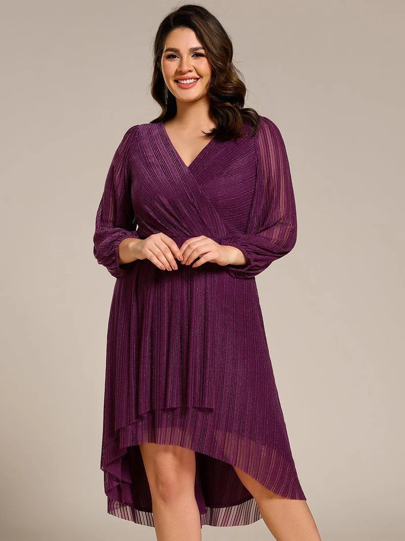 ever BRISTOL|Robe d'invitée de mariage mi-longue à manches longues et paillettes