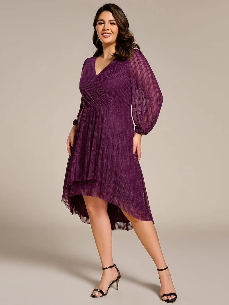 ever BRISTOL|Robe d'invitée de mariage mi-longue à manches longues et paillettes